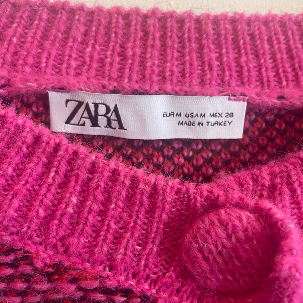 Zara Vibrant Pink Floral Cardigan - Picture 3 of 3